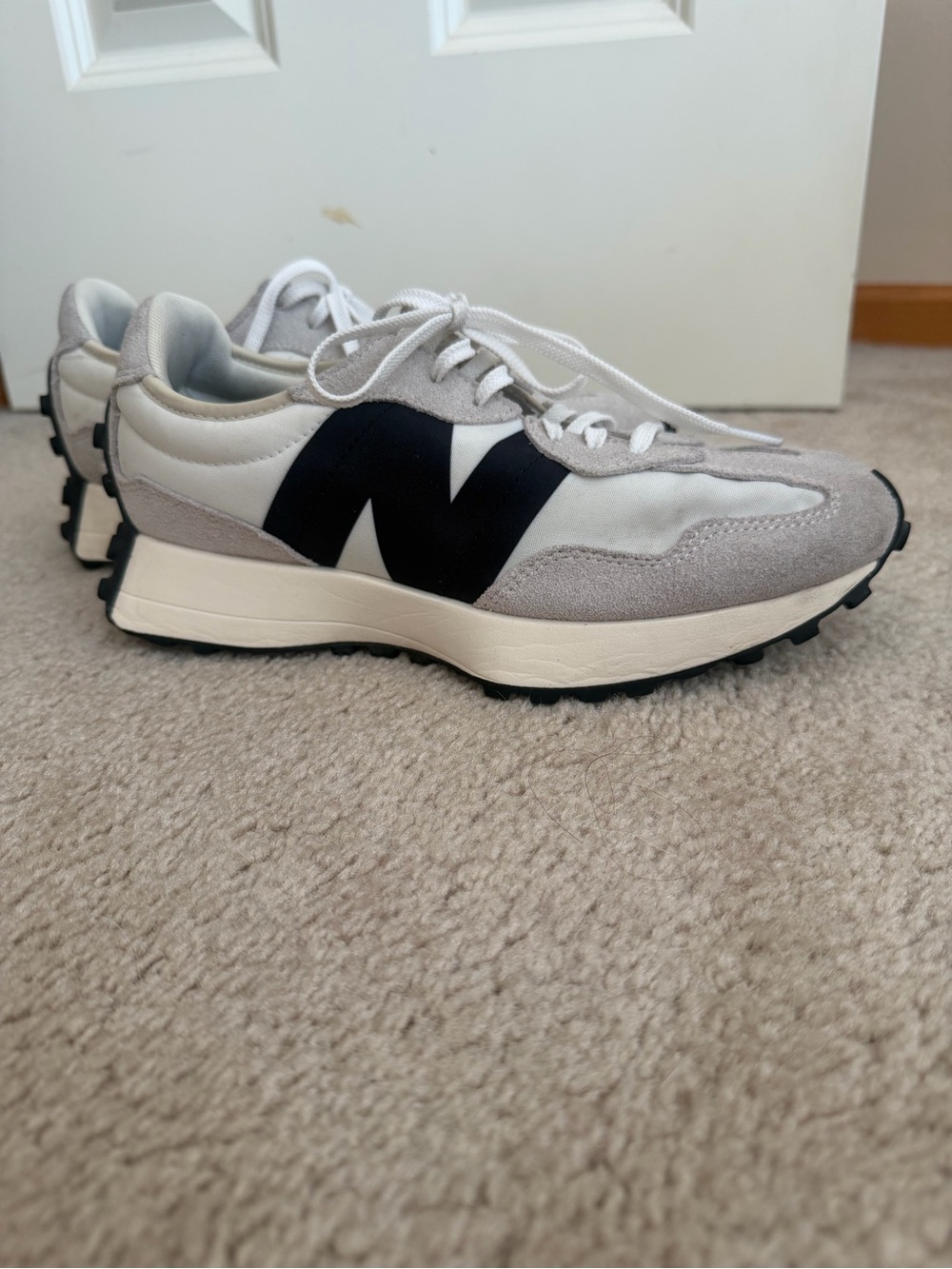 New Balance Women’s Runner-Style Sneaker in White, Gray & Black